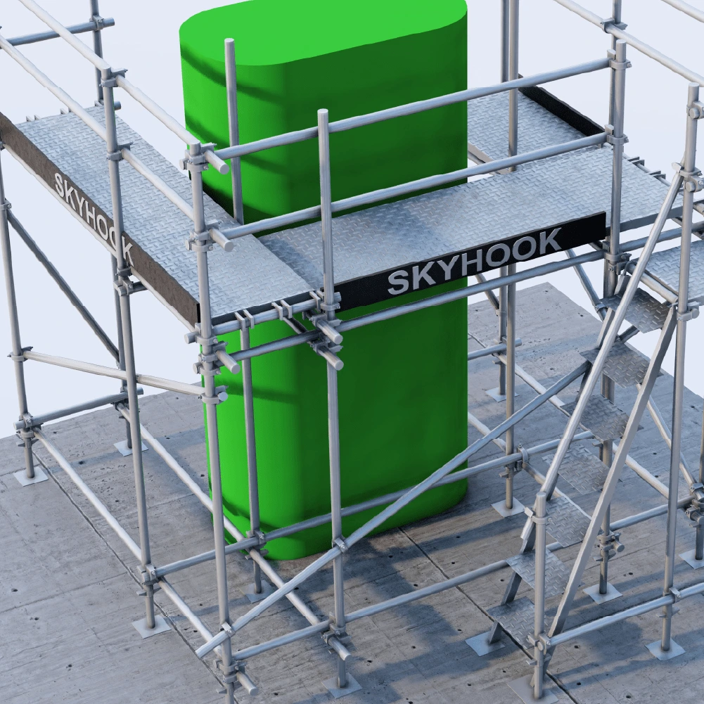 Леса на двойных хомутах